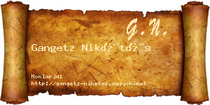 Gangetz Nikétás névjegykártya
